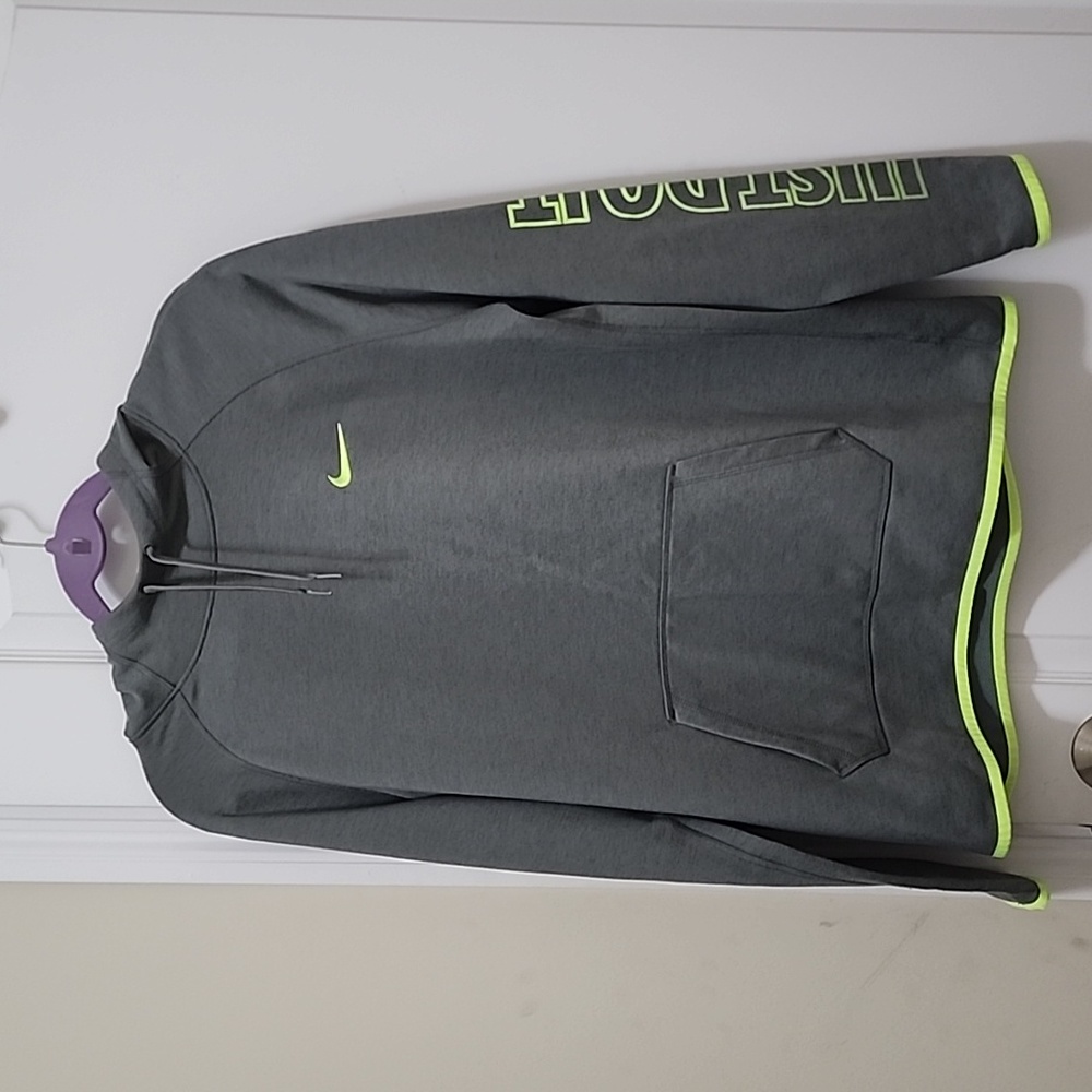 NIKE Hooded Sweatshirt Grey with Chrutruse Trim Size XL